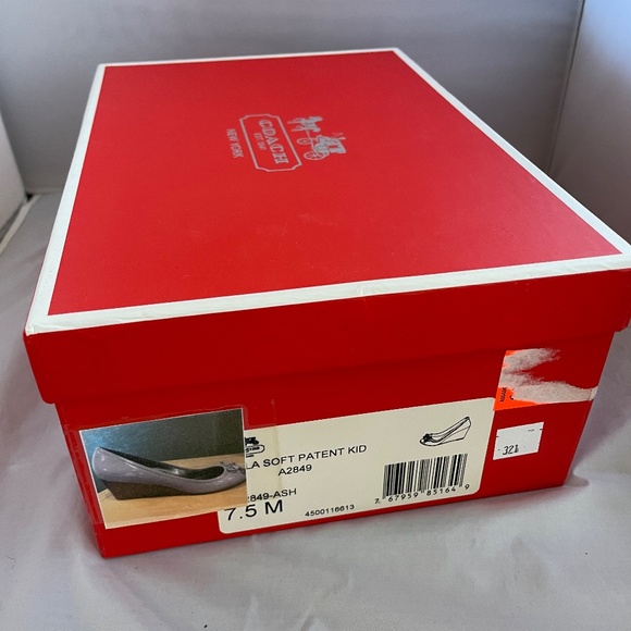 Coach Paolo Peep Toe Lavender Purple Patent Leather Wedges Pump - Size 7.5 - Picture 6 of 6